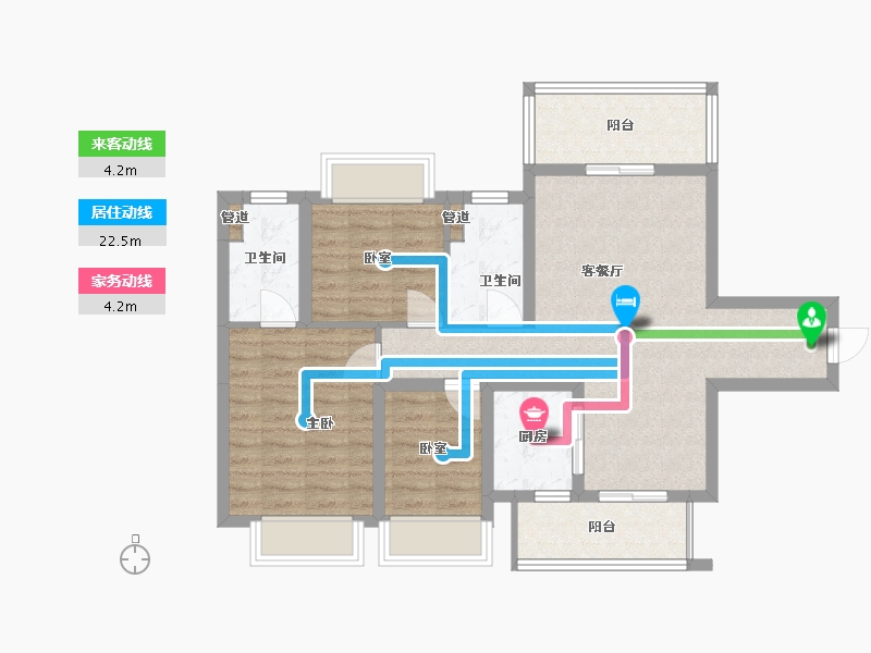 四川省-泸州市-敏捷江城源著-82.45-户型库-动静线