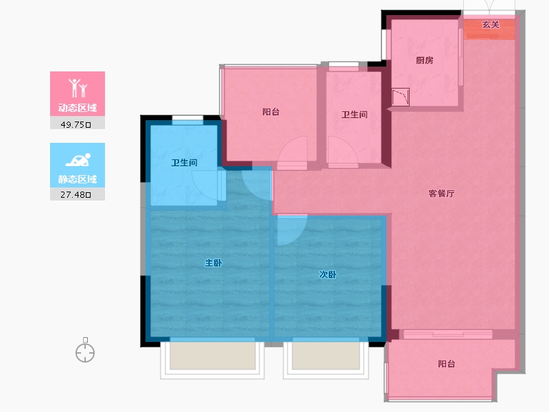 广西壮族自治区-南宁市-交投地产阳光100阿尔勒-68.95-户型库-动静分区