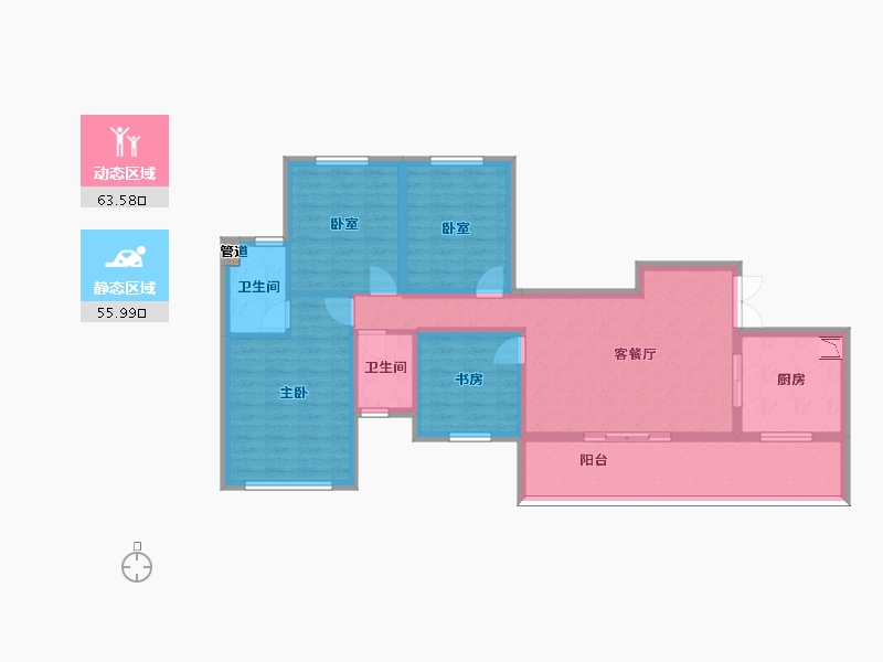 四川省-泸州市-佳乐世纪城蓝博湾-106.24-户型库-动静分区