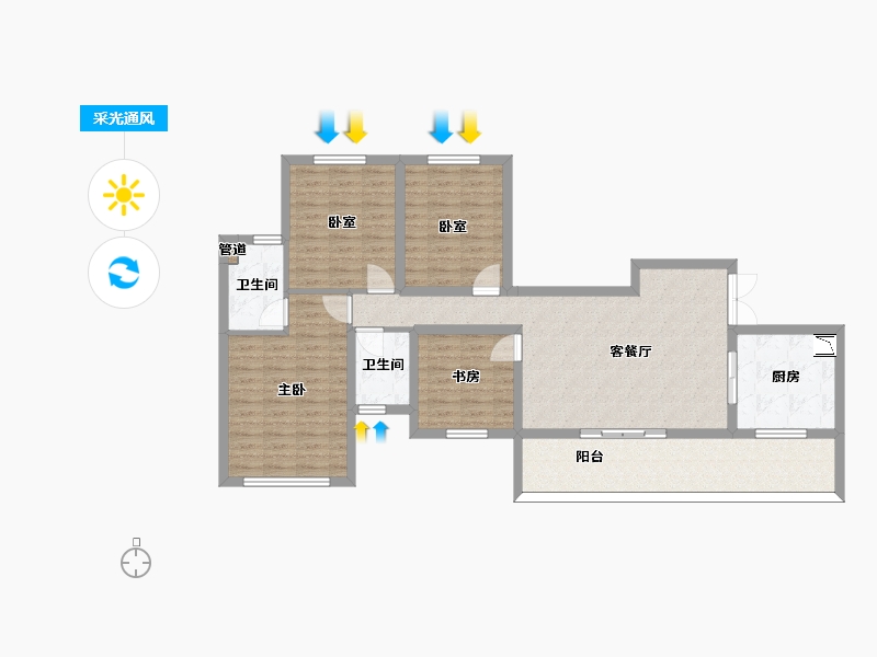 四川省-泸州市-佳乐世纪城蓝博湾-106.24-户型库-采光通风