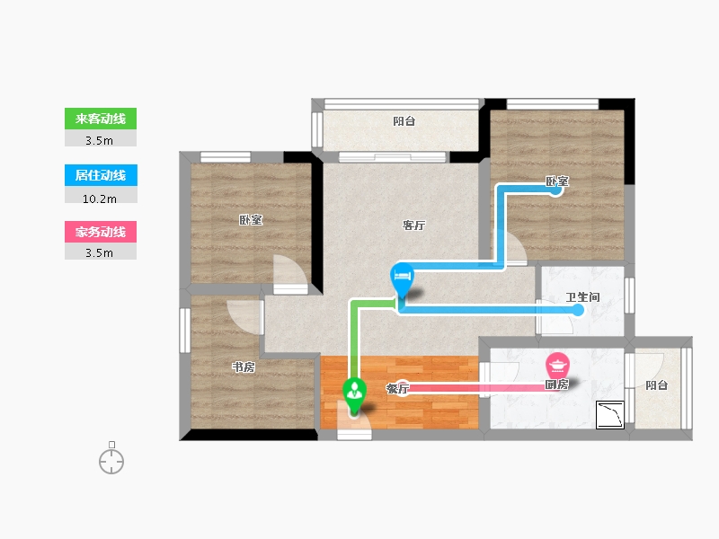 四川省-绵阳市-长虹云璟-65.77-户型库-动静线