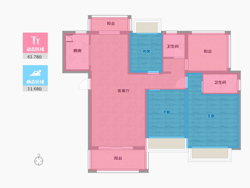 广东省-中山市-合强熹时代-84.21-户型库-动静分区