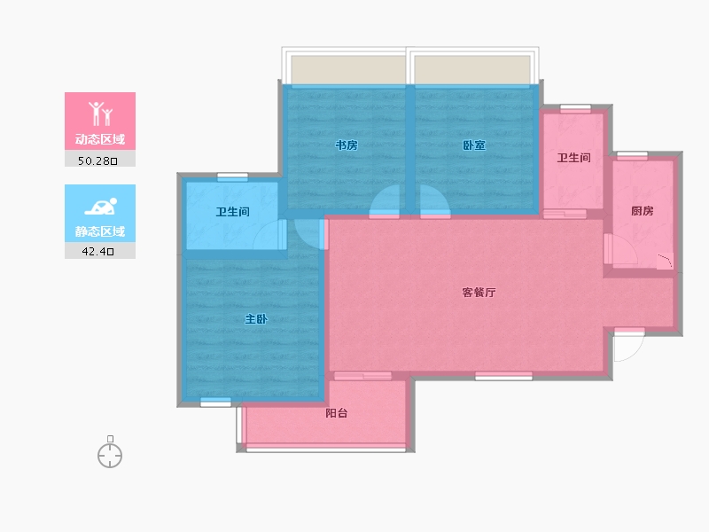 四川省-遂宁市-碧桂园中环壹号-81.49-户型库-动静分区