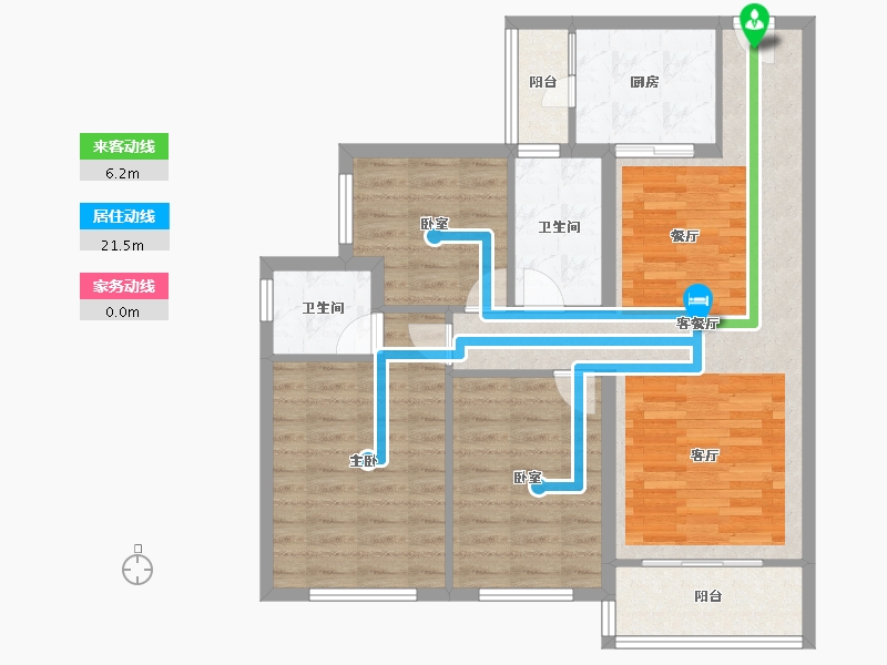 四川省-遂宁市-碧桂园·天誉-90.99-户型库-动静线