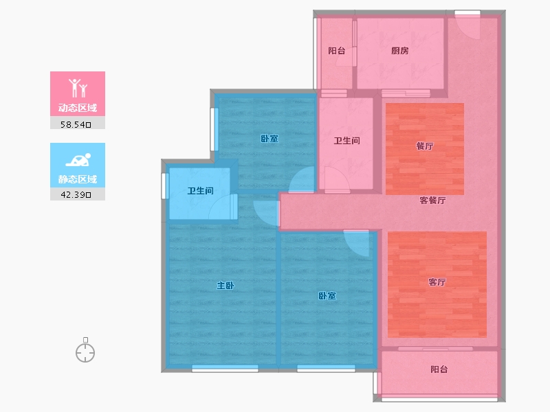 四川省-遂宁市-碧桂园·天誉-90.99-户型库-动静分区