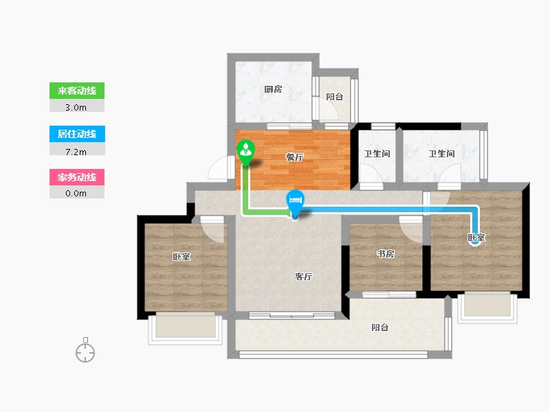 四川省-绵阳市-长虹云璟-75.58-户型库-动静线