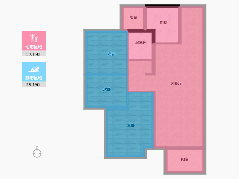 广东省-中山市-保利碧桂园领秀海-68.82-户型库-动静分区