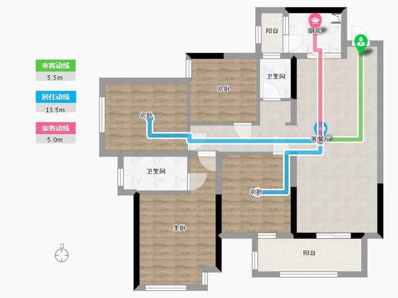 广西壮族自治区-南宁市-天健和府-99.75-户型库-动静线