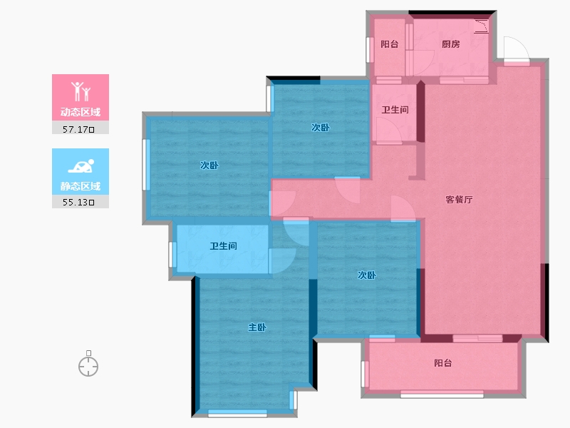 广西壮族自治区-南宁市-天健和府-99.75-户型库-动静分区