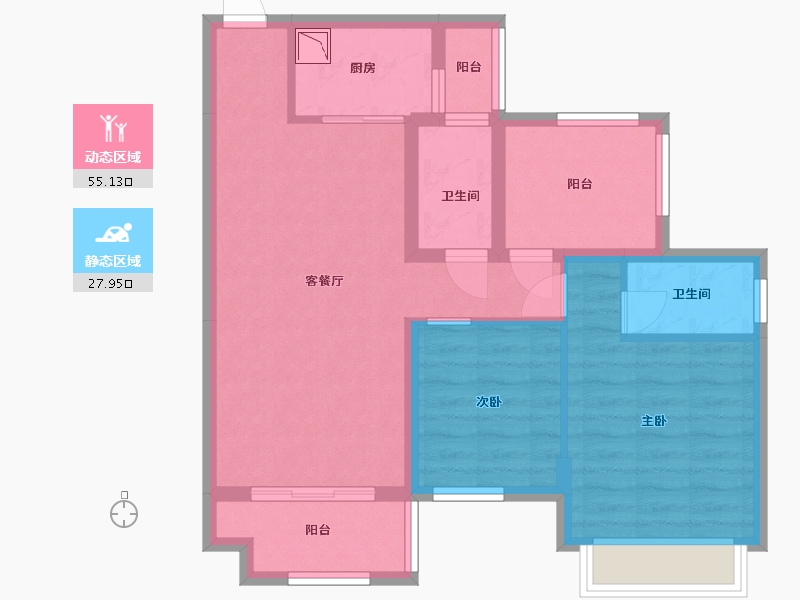 广东省-中山市-合强熹时代-73.11-户型库-动静分区