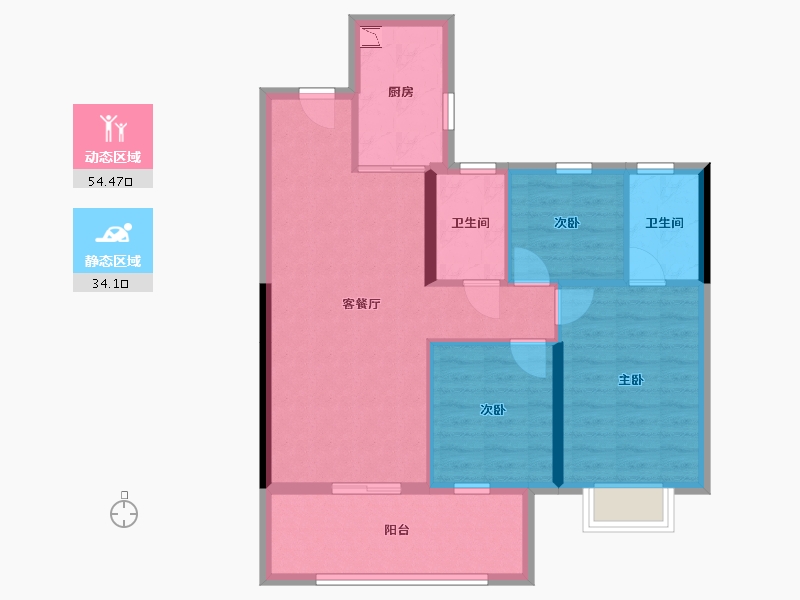 广西壮族自治区-南宁市-奥园瀚德棠悦府-79.20-户型库-动静分区