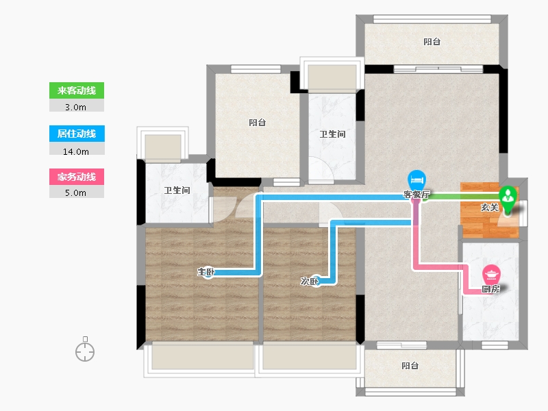 广东省-中山市-美好雍景台-86.95-户型库-动静线