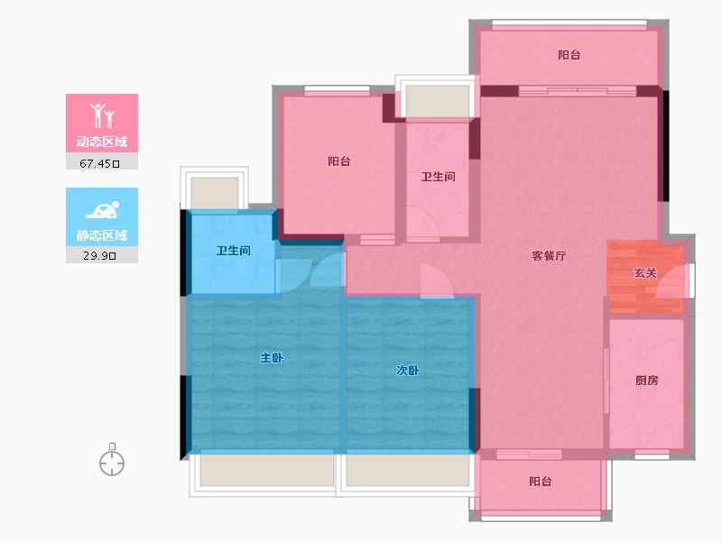 广东省-中山市-美好雍景台-86.95-户型库-动静分区