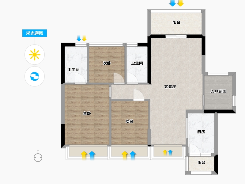 广东省-中山市-泰瑞居-85.43-户型库-采光通风