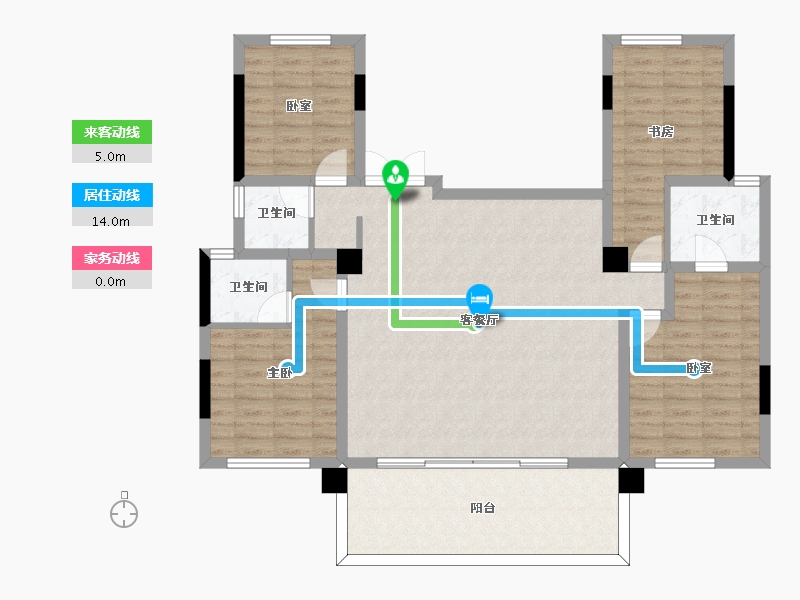 四川省-绵阳市-东原凯越印江山-119.60-户型库-动静线