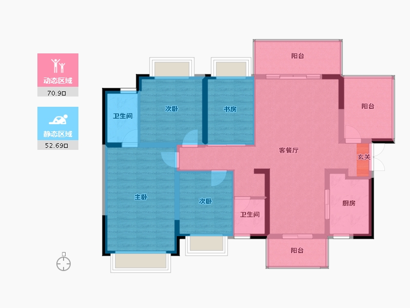 广西壮族自治区-南宁市-交投地产阳光100阿尔勒-111.65-户型库-动静分区