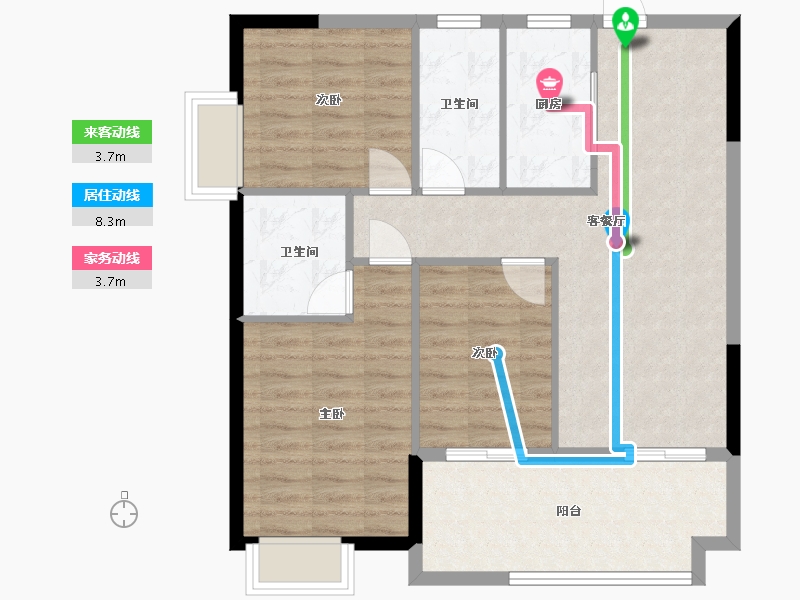 广西壮族自治区-北海市-东投银滩海玥台-84.93-户型库-动静线