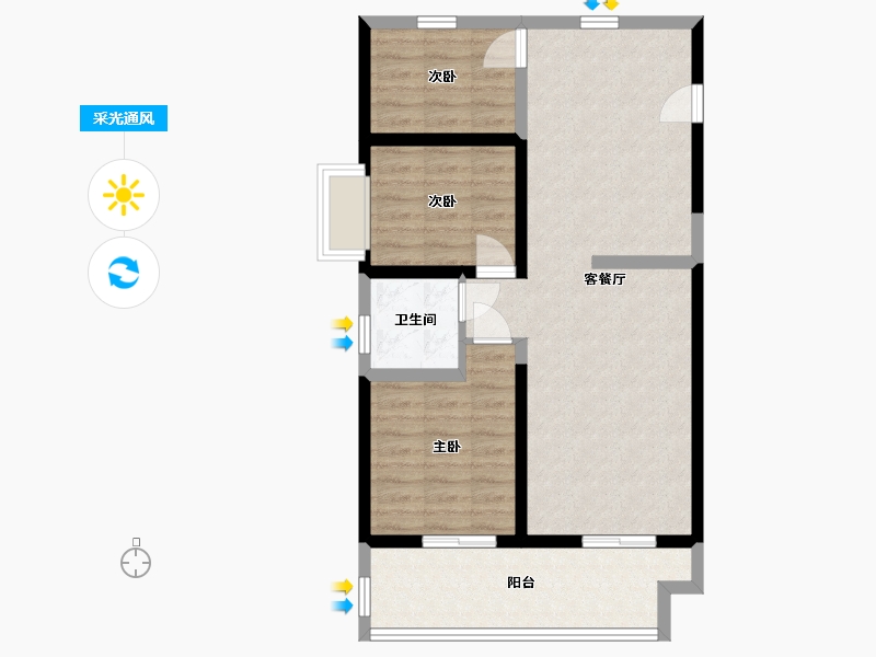 广西壮族自治区-北海市-一海华府-74.77-户型库-采光通风