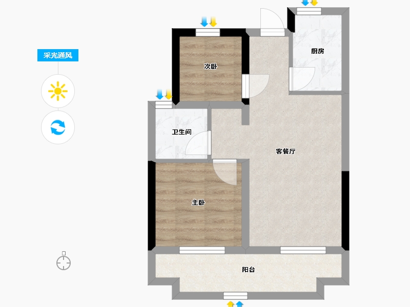 广西壮族自治区-北海市-融创海映兰屿-47.57-户型库-采光通风