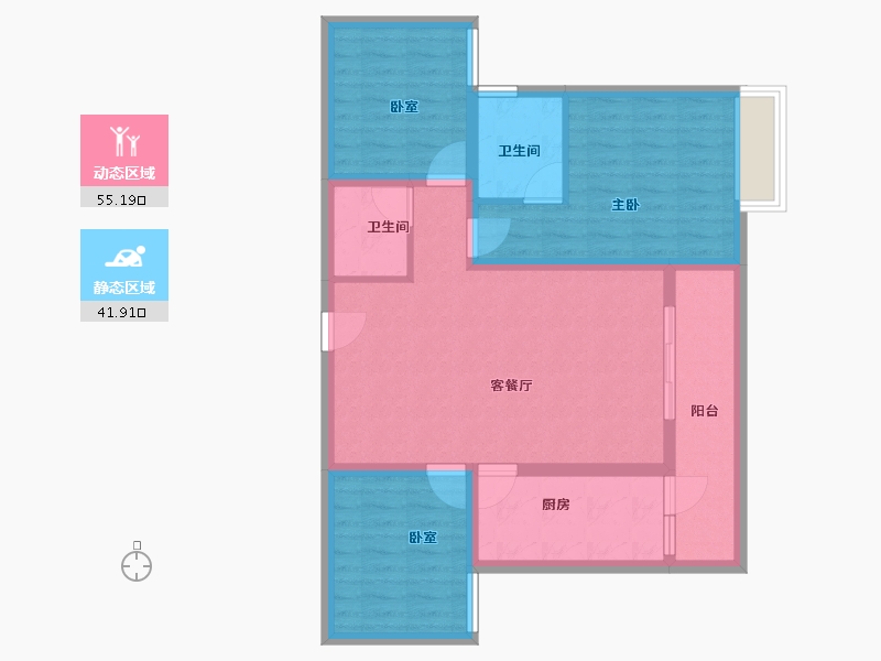 四川省-泸州市-誉润城-86.55-户型库-动静分区