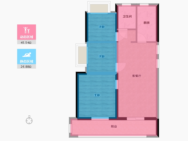 广西壮族自治区-北海市-融创海映兰屿-64.27-户型库-动静分区