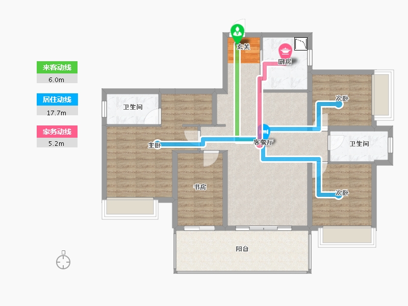 广西壮族自治区-南宁市-金科博翠天宸-105.38-户型库-动静线