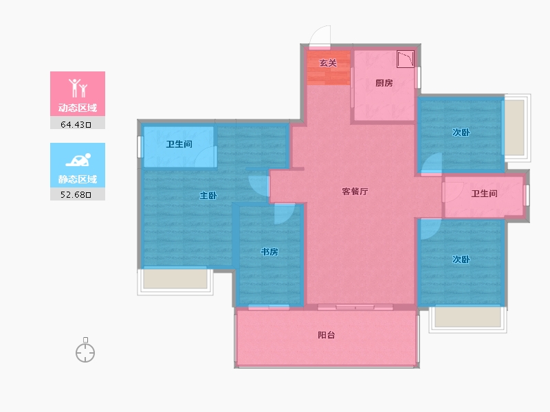 广西壮族自治区-南宁市-金科博翠天宸-105.38-户型库-动静分区