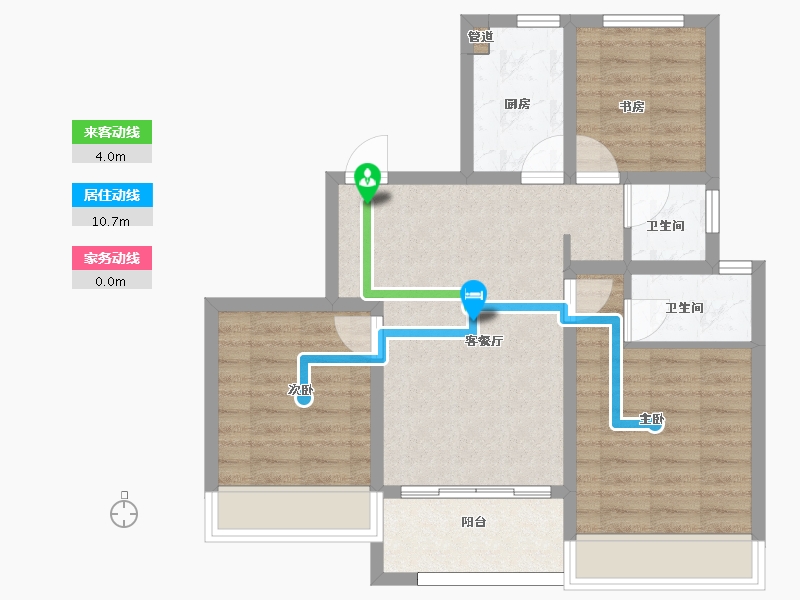 浙江省-杭州市-相寓-71.00-户型库-动静线