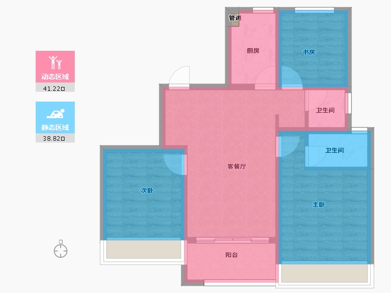 浙江省-杭州市-相寓-71.00-户型库-动静分区