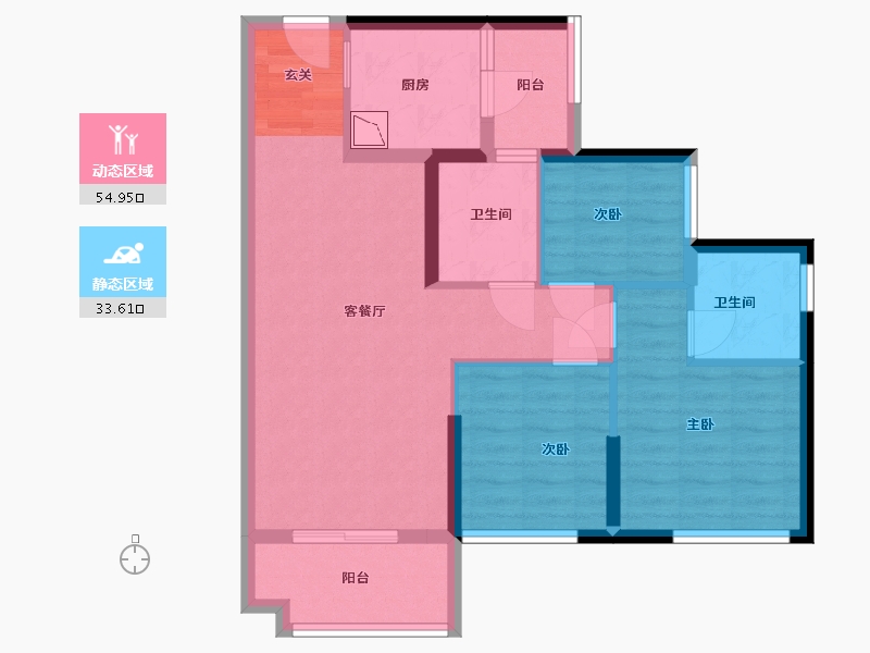 广东省-中山市-保利碧桂园领秀海-78.27-户型库-动静分区