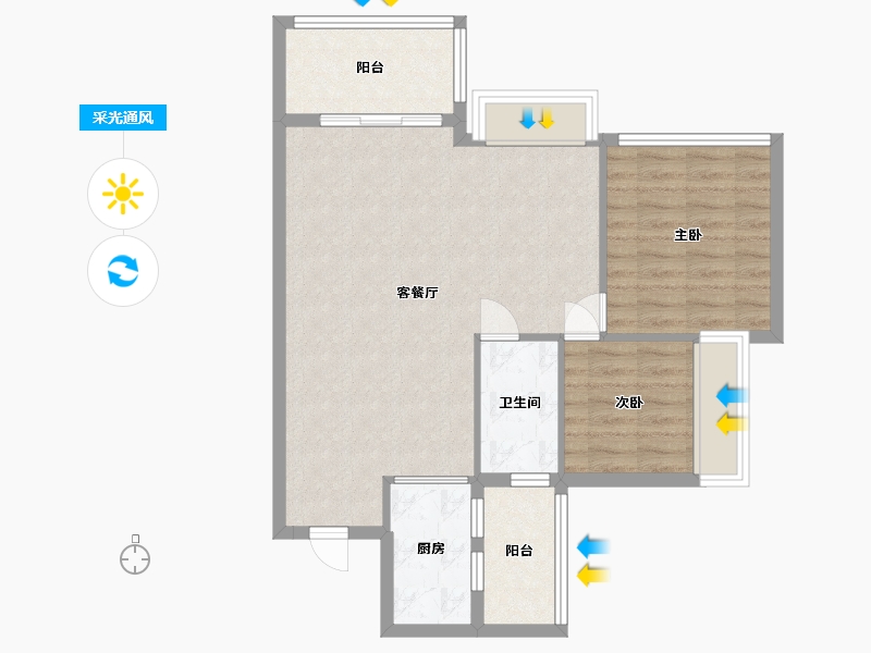 广东省-中山市-润达幸福汇-72.80-户型库-采光通风