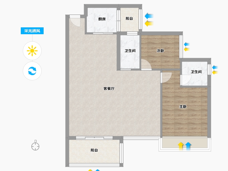 广东省-中山市-润达幸福汇-80.80-户型库-采光通风