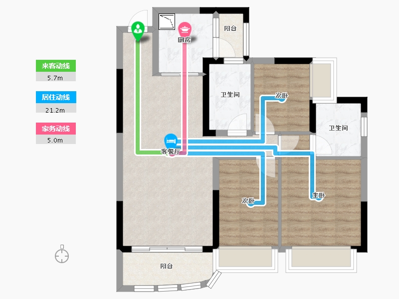 四川省-德阳市-恒大翡翠湾-77.45-户型库-动静线