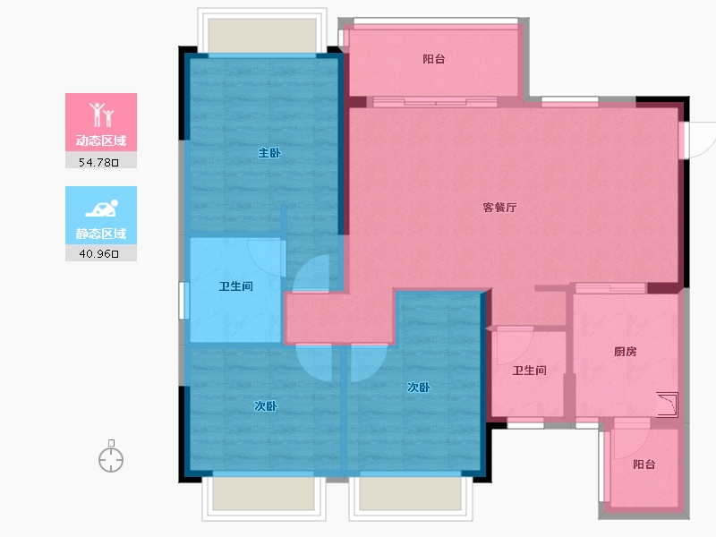 四川省-德阳市-恒大翡翠湾-85.69-户型库-动静分区