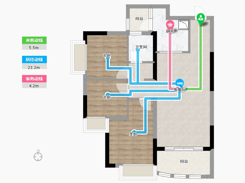 四川省-德阳市-恒大翡翠湾-70.15-户型库-动静线