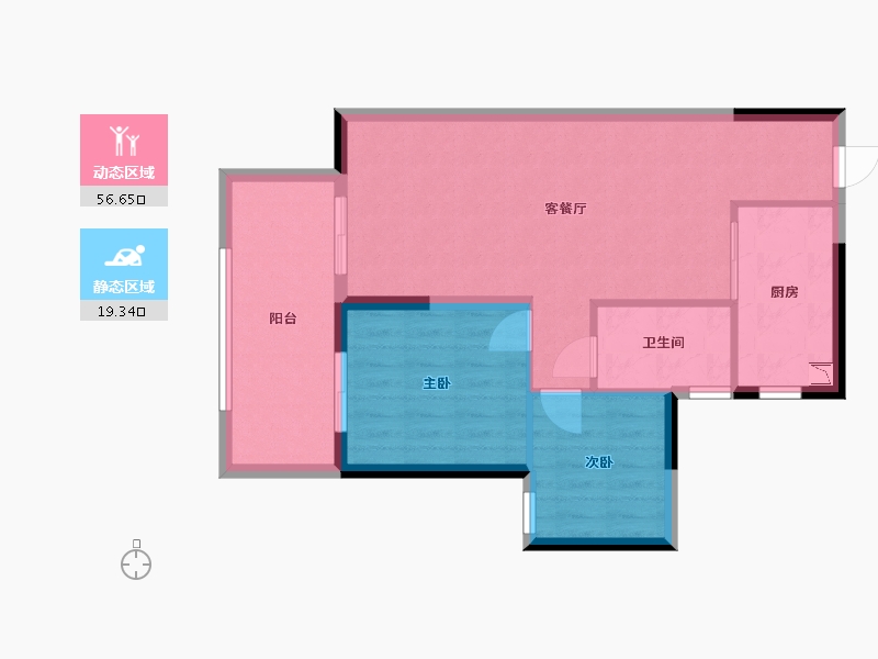 广西壮族自治区-南宁市-奥园瀚德棠悦府-68.52-户型库-动静分区