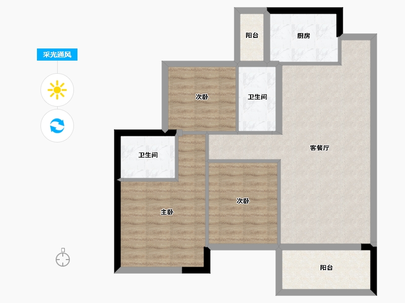 广东省-中山市-富逸城·臻誉-88.31-户型库-采光通风