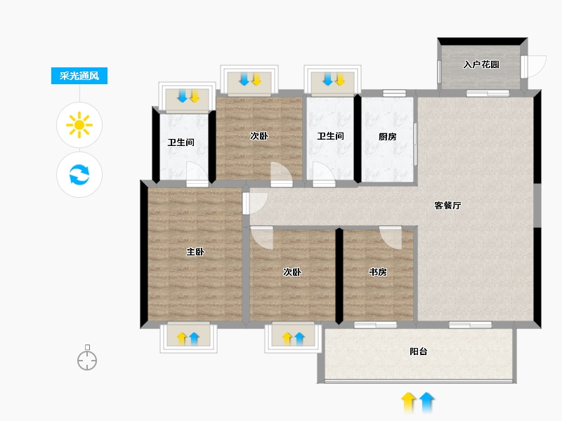 福建省-泉州市-旭辉城-110.00-户型库-采光通风