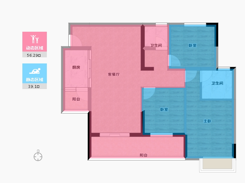 四川省-泸州市-贤达锦绣华府-84.52-户型库-动静分区