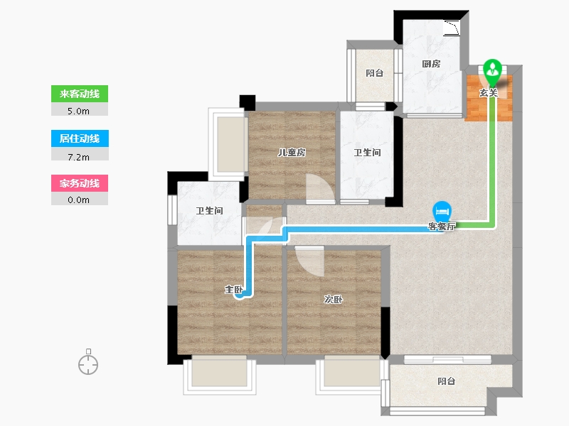 广东省-中山市-佳兆业香山御府-65.32-户型库-动静线