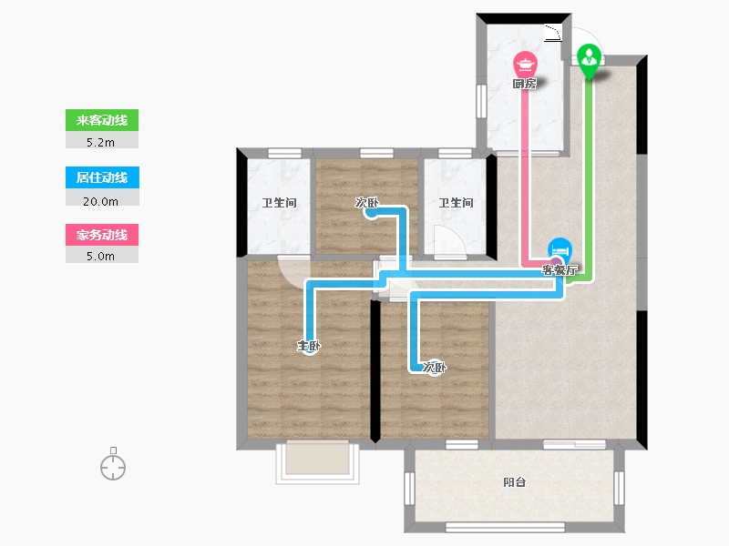 广西壮族自治区-南宁市-奥园瀚德棠悦府-78.69-户型库-动静线