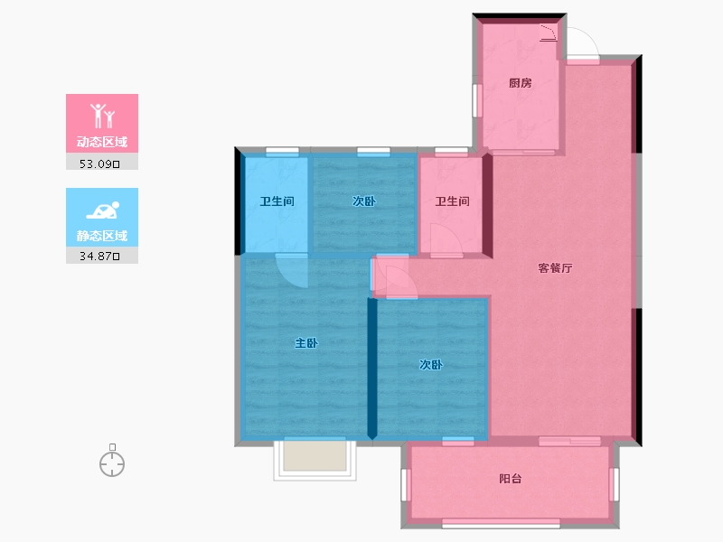 广西壮族自治区-南宁市-奥园瀚德棠悦府-78.69-户型库-动静分区