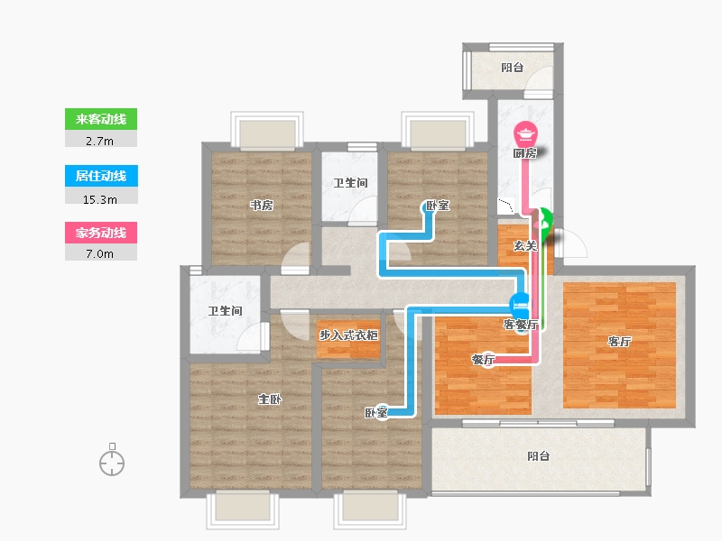 四川省-遂宁市-碧桂园中环壹号-106.38-户型库-动静线