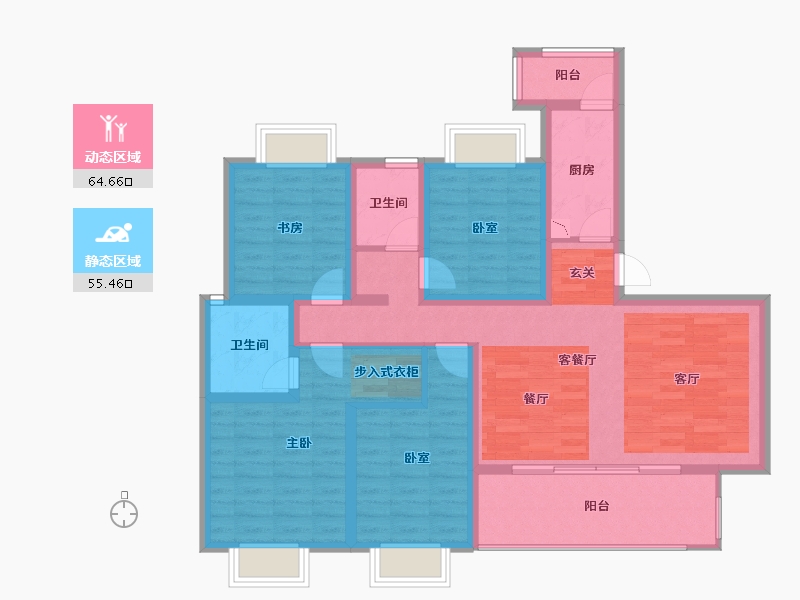 四川省-遂宁市-碧桂园中环壹号-106.38-户型库-动静分区