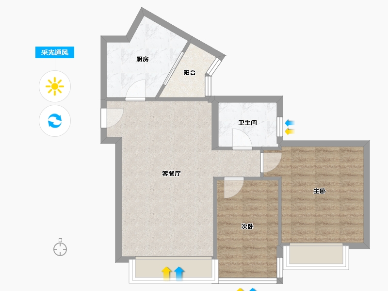 北京-北京市-国美第一城-63.50-户型库-采光通风