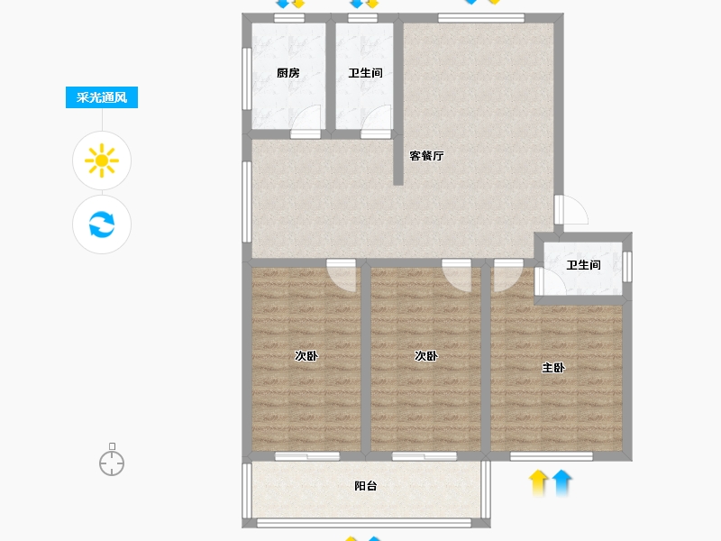 山东省-济宁市-梁山-106.89-户型库-采光通风