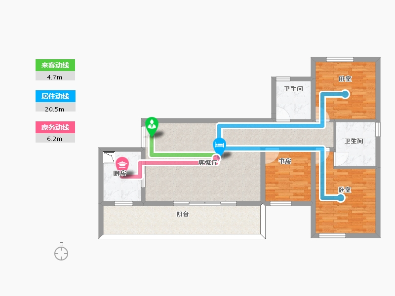 四川省-泸州市-佳乐世纪城蓝博湾-95.95-户型库-动静线