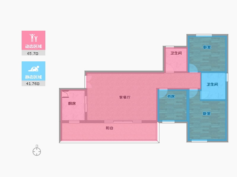 四川省-泸州市-佳乐世纪城蓝博湾-95.95-户型库-动静分区