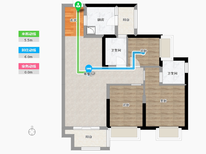 广东省-中山市-保利碧桂园领秀海-73.39-户型库-动静线