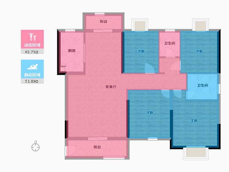 广西壮族自治区-南宁市-翡翠时光-103.54-户型库-动静分区